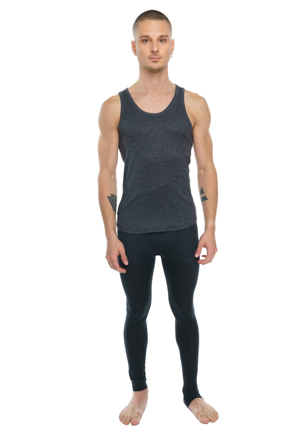 Dark gray fitted tank top with subtle textured pattern the perfect tank charcoal heather for casual wear