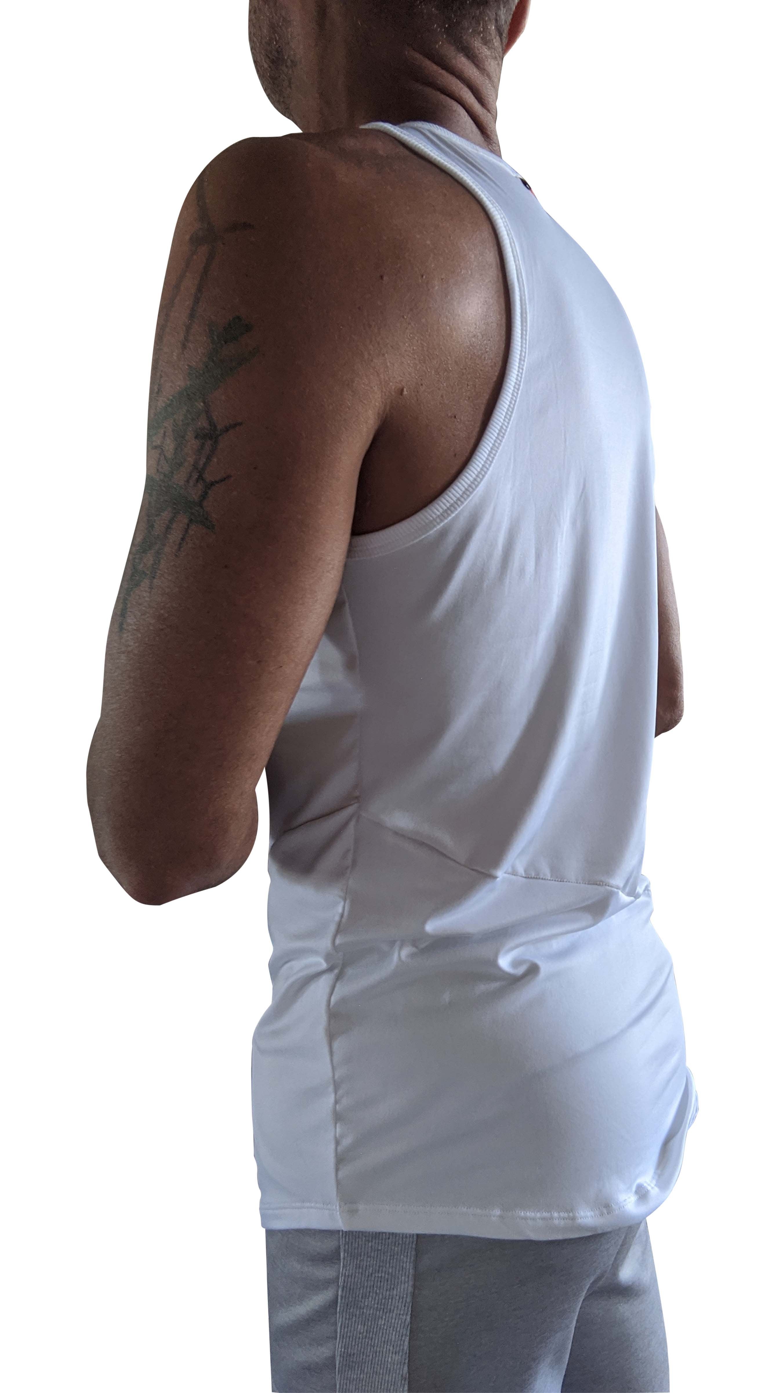 The perfect tank white sleeveless top features smooth lightweight fabric and subtle seam detailing along the sides