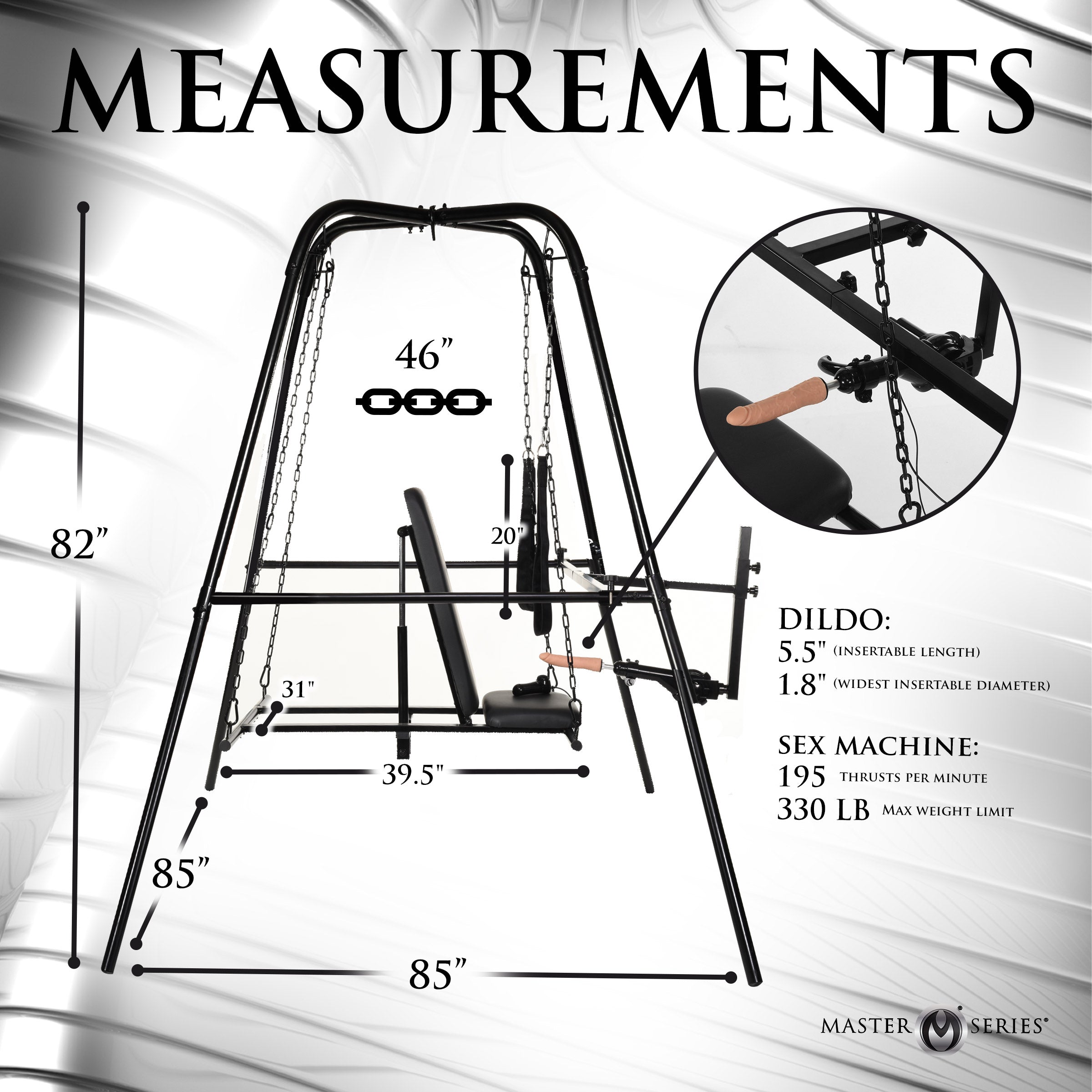 Throne Deluxe Adjustable Sling with Sex Machine - DealByEthan.gay loves Master Series
