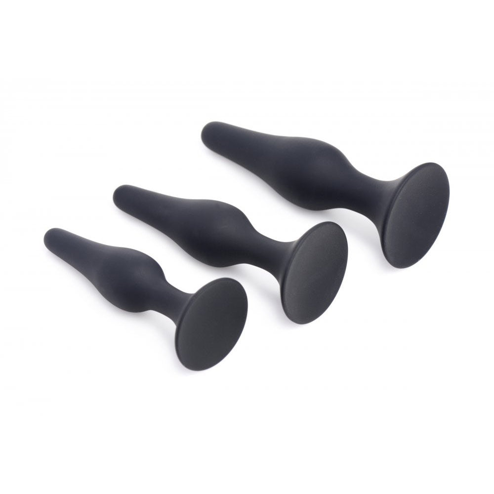 Entrenador anal de silicona cónico de triple punta