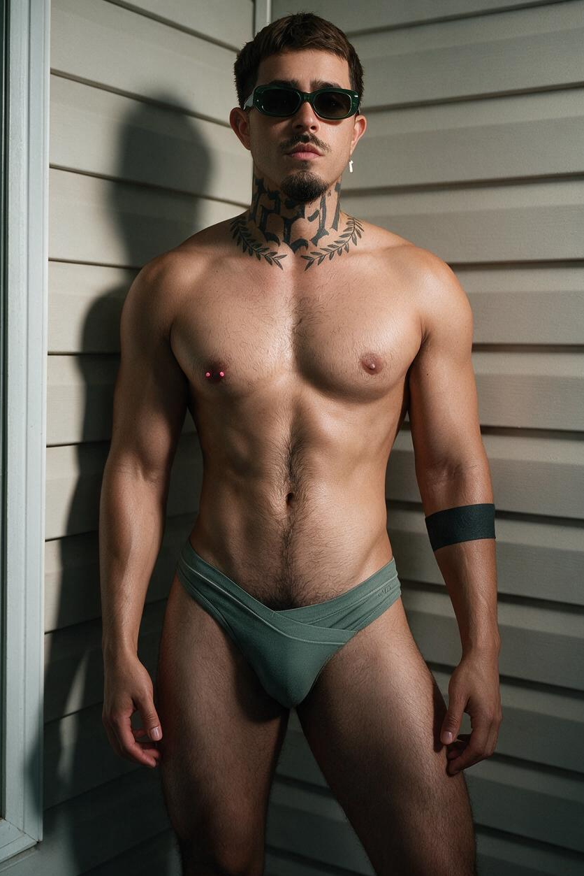 JJ Malibu Men's Soft Modal Criss-Cross Briefs - Charcoal Olive