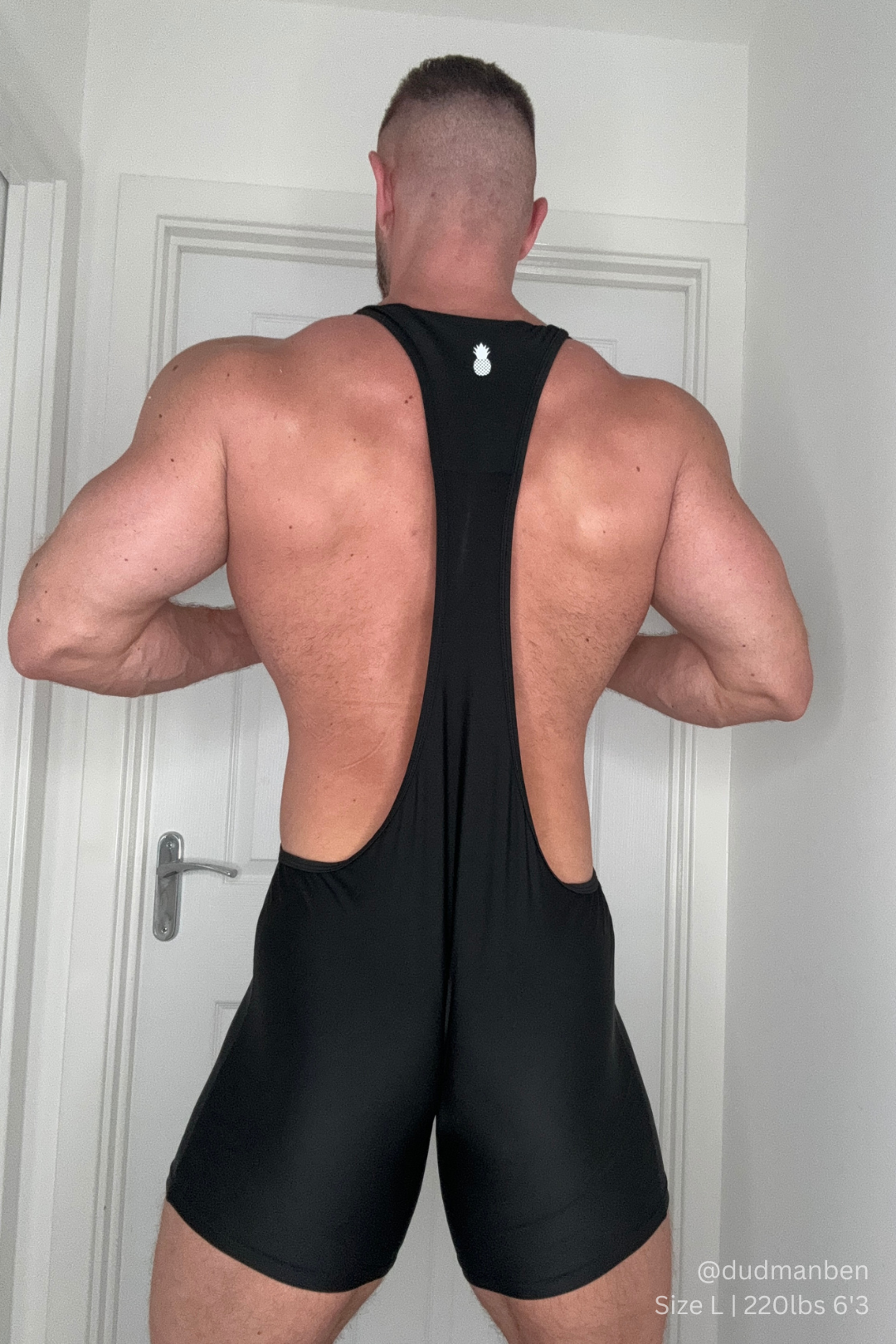 Men's Athletic Wrestling Singlet Bodysuit  - Obsidian