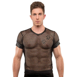 Undergear Herren-Netzshirt mit V-Ausschnitt
