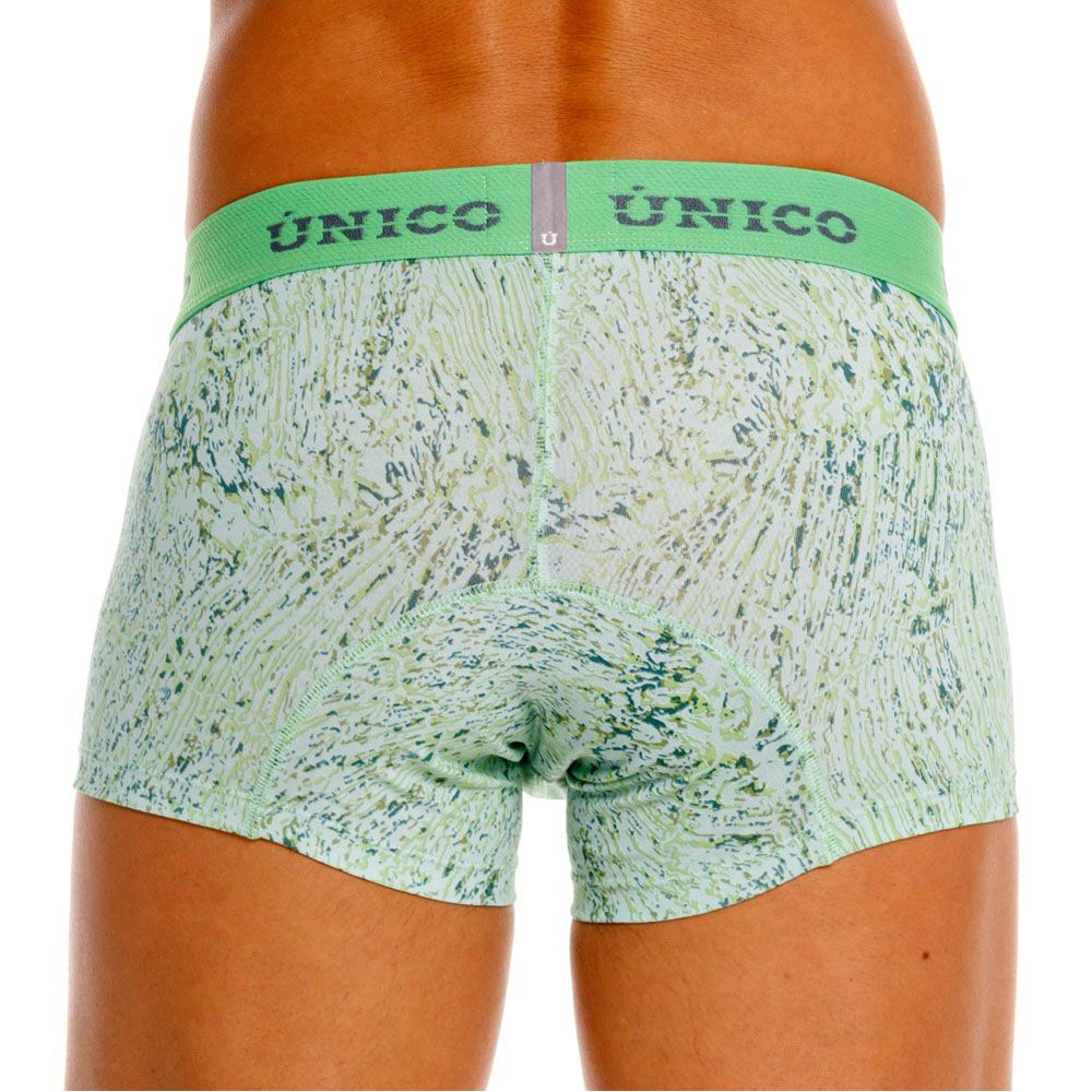 Light green patterned unico 26020100115 hunos trunks with matching elastic waistband for comfortable wear