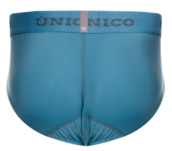 Blue unico ventisca briefs with textured waistband and subtle stitching details for men