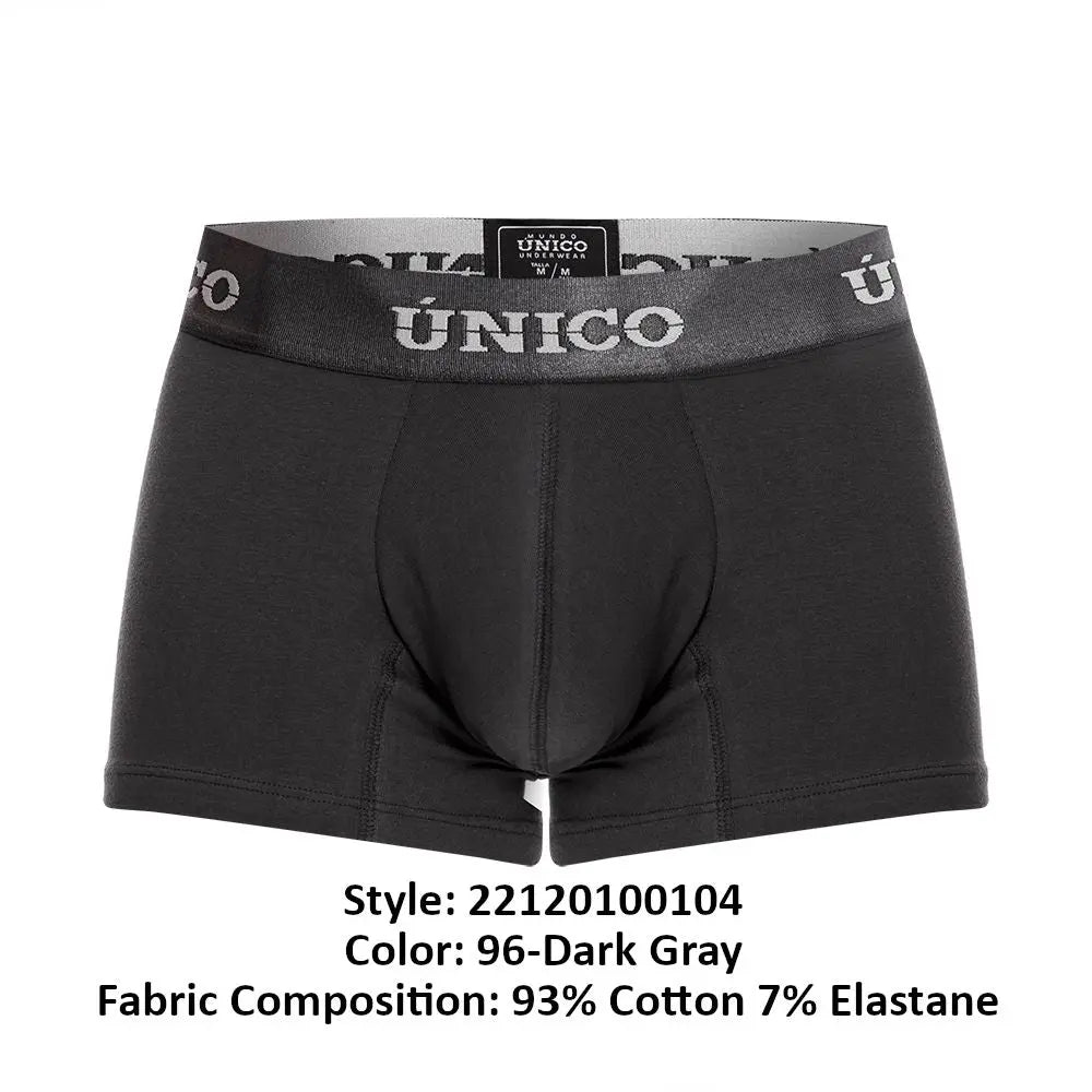Mundo Unico Men's Underwear 22120100104 Asfalto A22 Trunks Color 96-Dark Gray