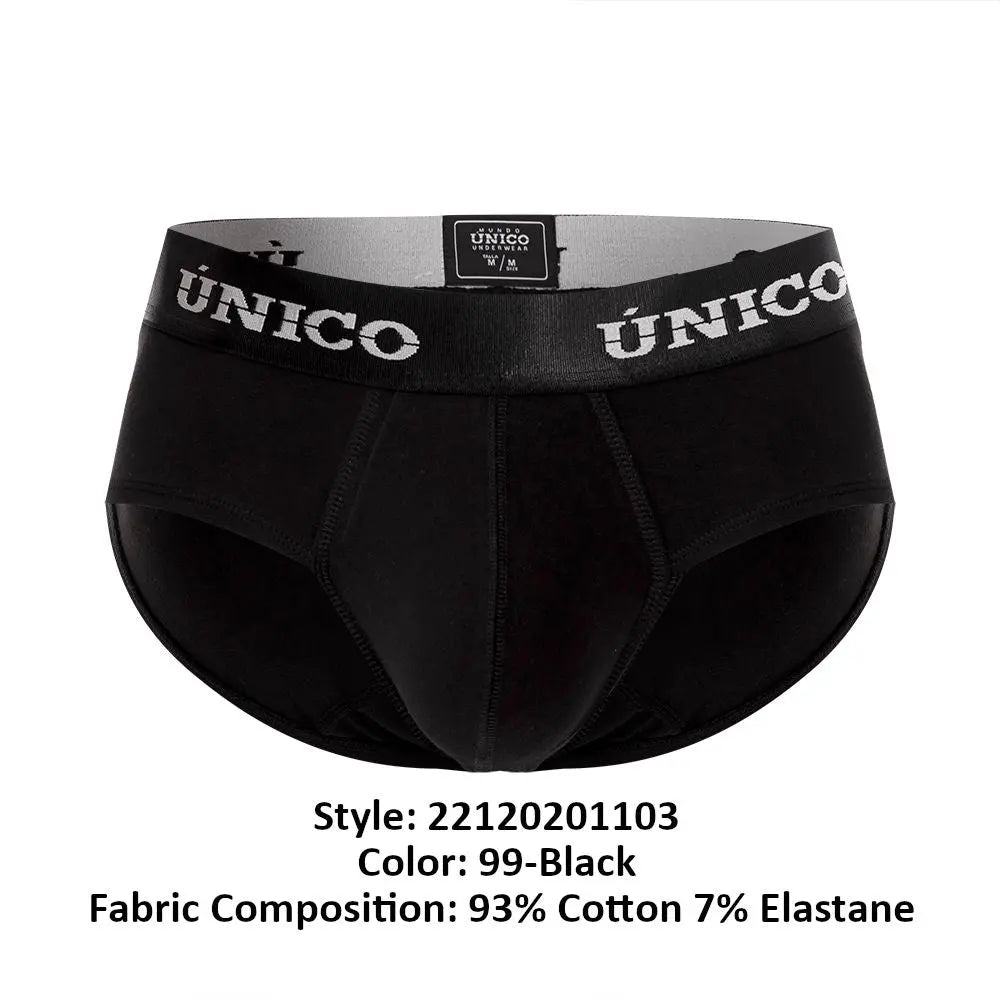 Mundo Unico Men's Underwear 22120201103 Intenso A22 Briefs Color 99-Black