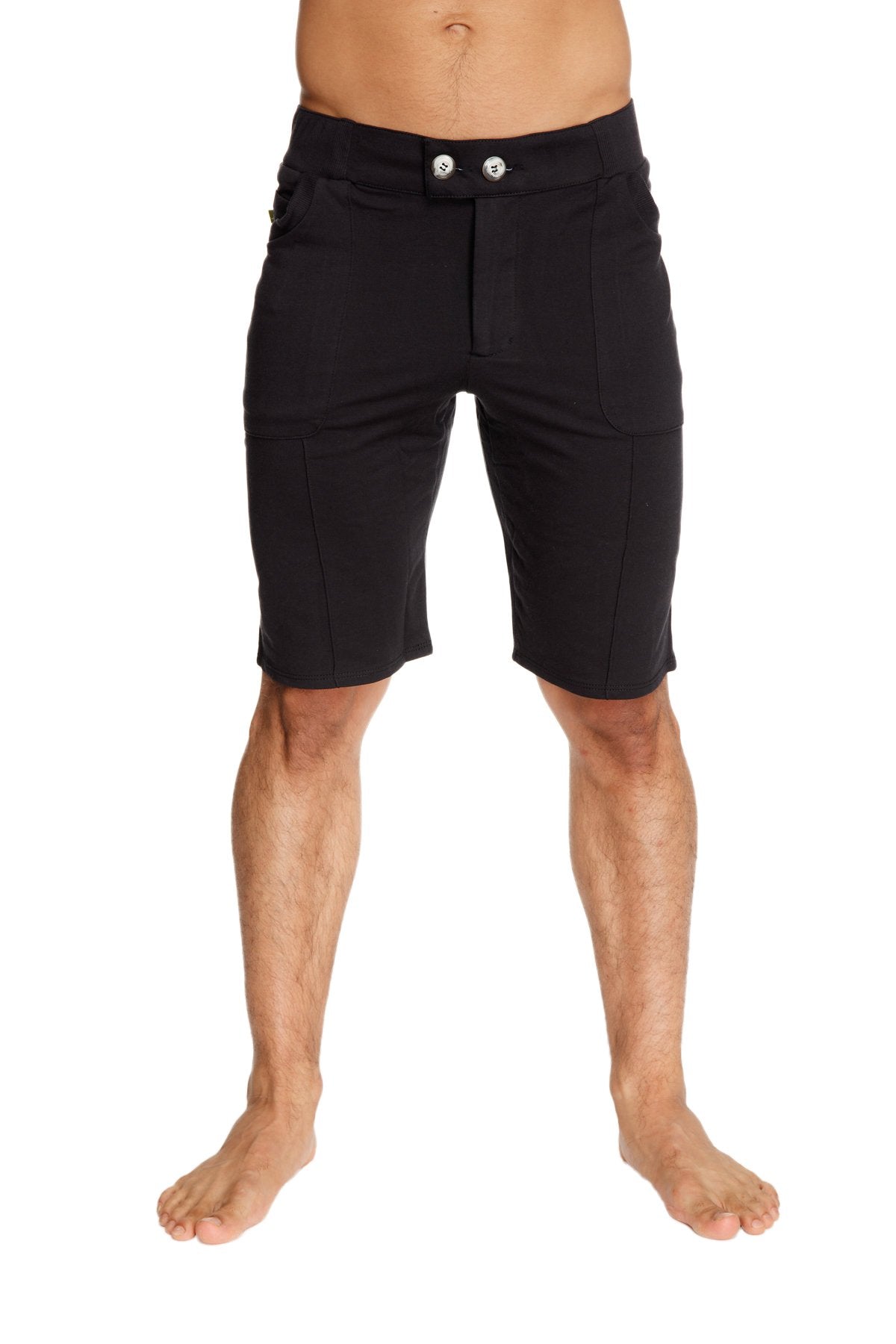 Urban tactical at home dress shorts black featuring sleek modern design and silver toned button closures at the waist