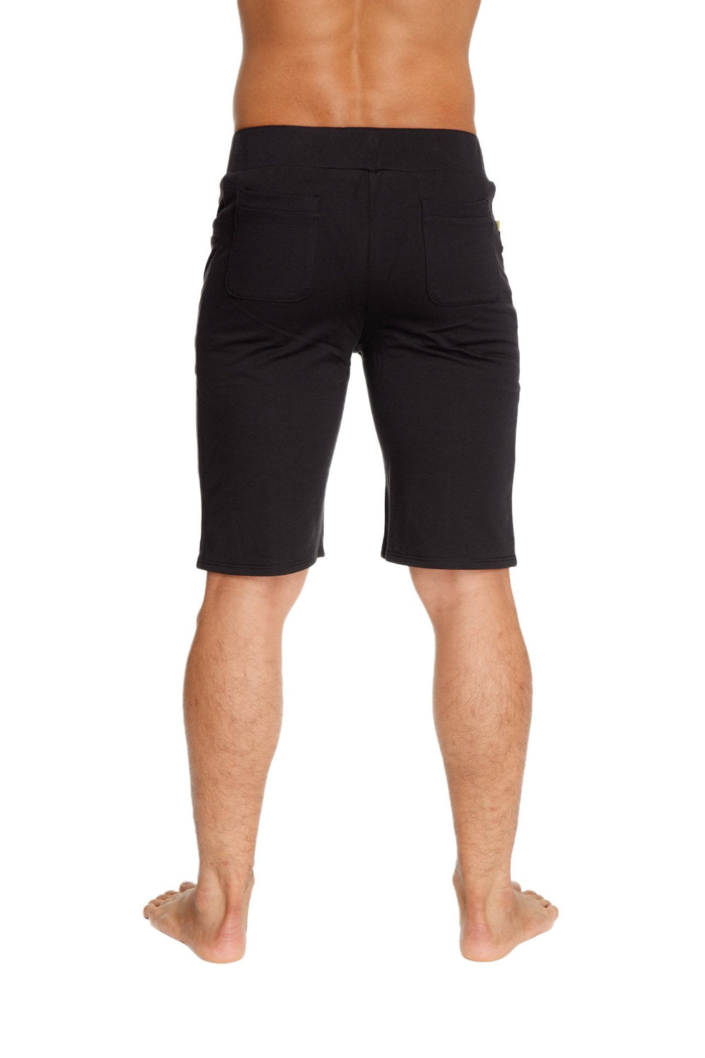Black urban tactical at home dress shorts with sleek modern design and subtle stitching details for casual wear