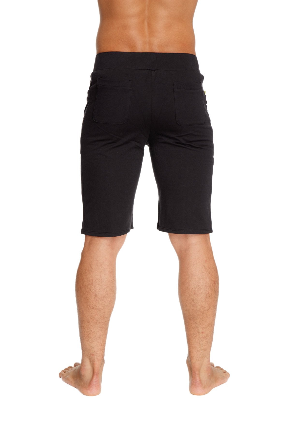 Black urban tactical at home dress shorts with sleek modern design and subtle stitching details for casual wear