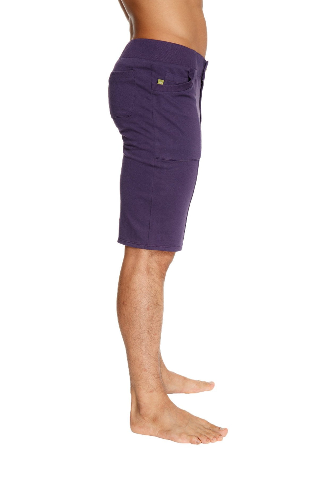 Urban tactical at home dress shorts in eggplant purple with fitted waistband and multiple cargo pockets