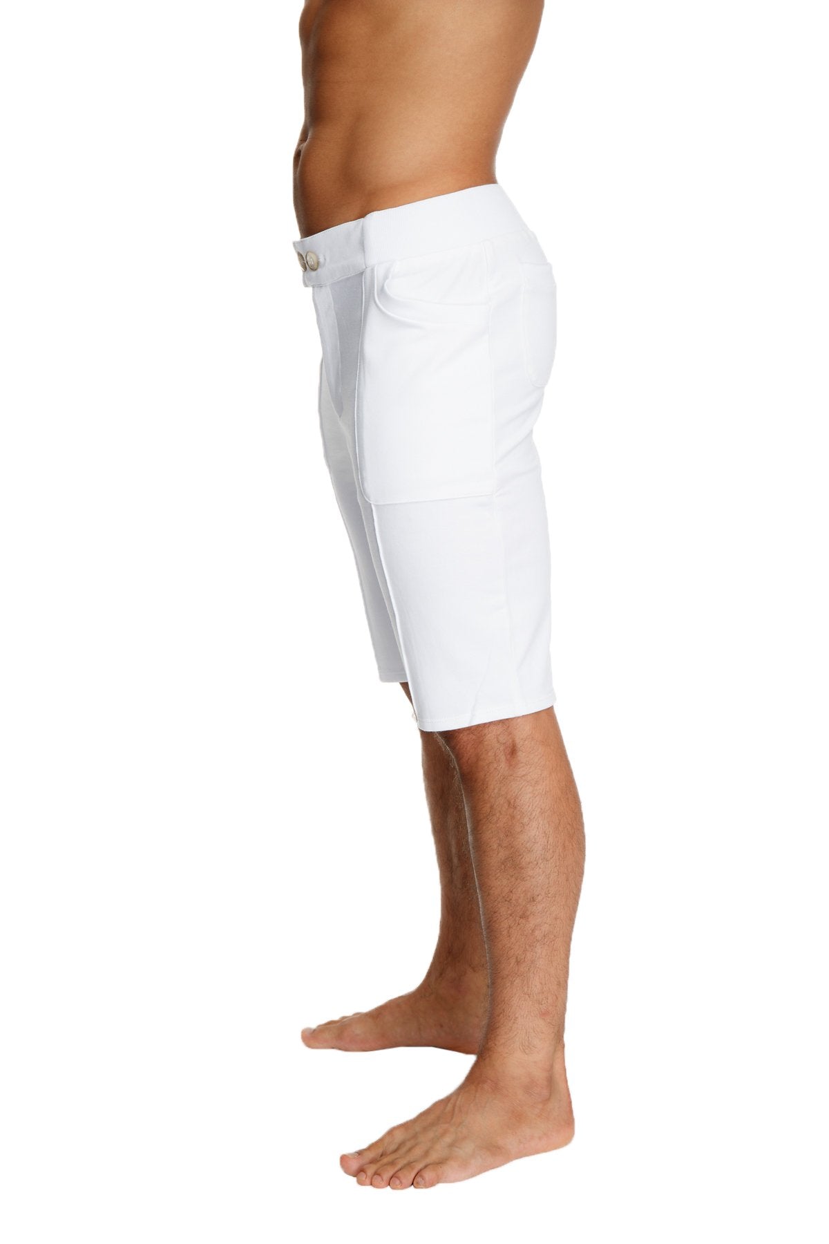 White men’s urban tactical at home dress shorts with clean tailored fit and subtle stitching details