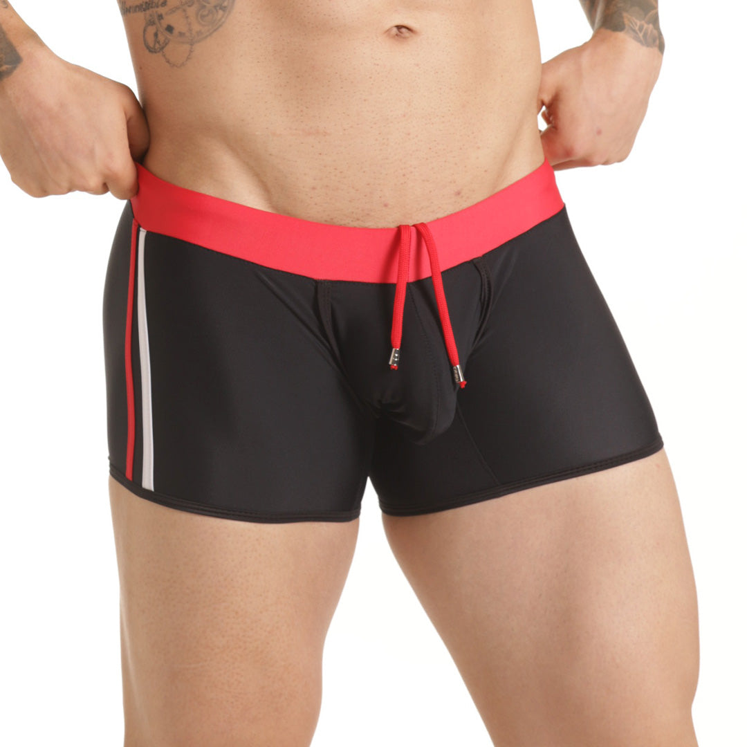 VERSATIL RED SWIM TRUNK - Black swimsuit for men