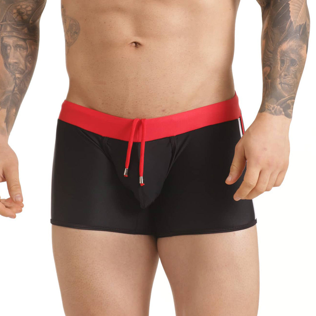 VERSATIL RED SWIM TRUNK - Black swimsuit for men
