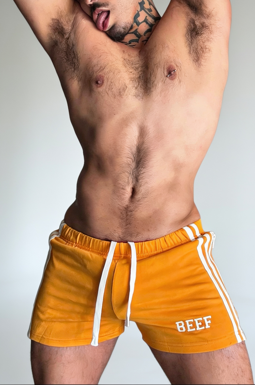 JJ Malibu Men's Varsity Boy Short Shorts - Tangerine Orange