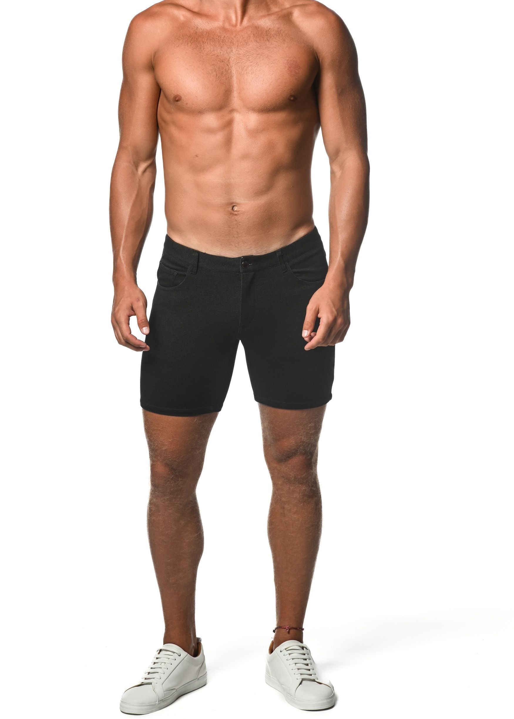WASHED DENIM STRETCH KNIT SHORT - DealByEthan.gay loves ST33LE