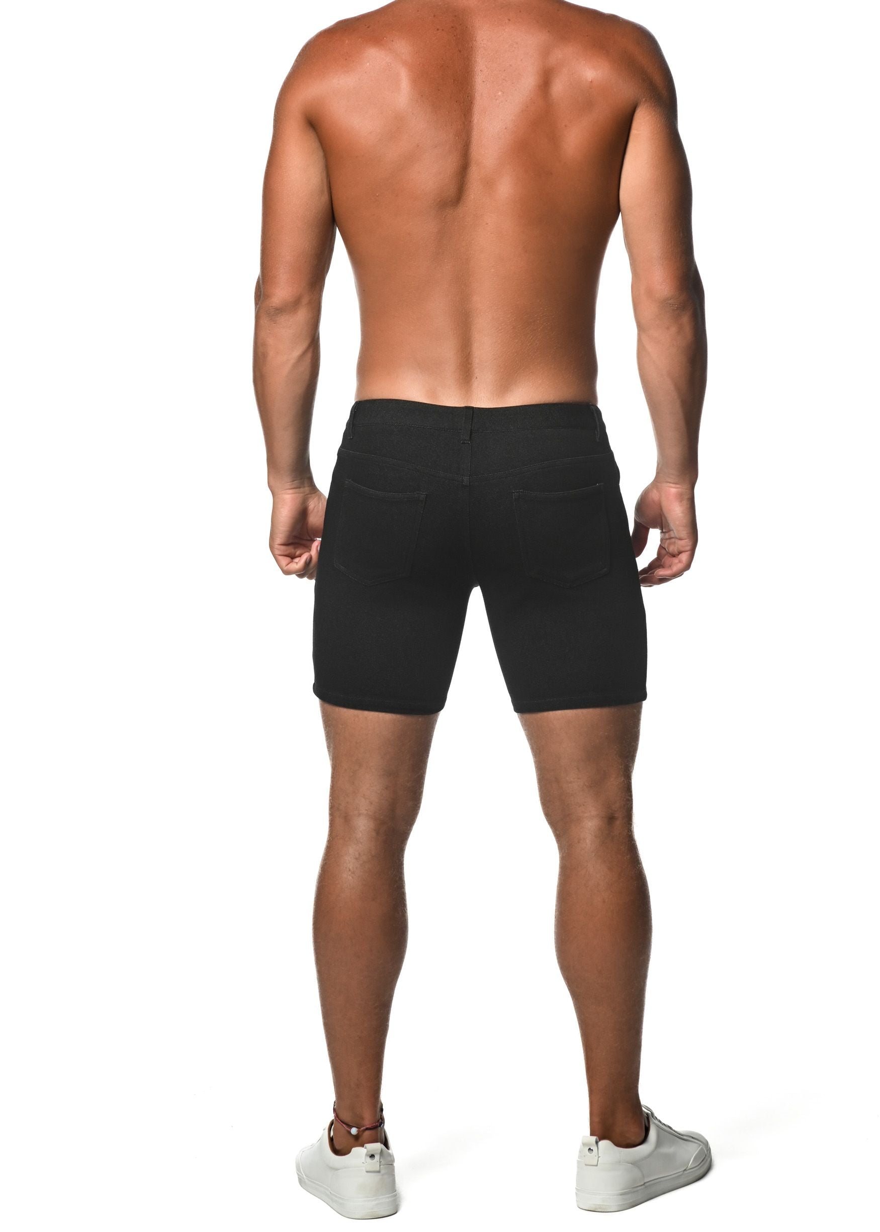 WASHED DENIM STRETCH KNIT SHORT - DealByEthan.gay loves ST33LE