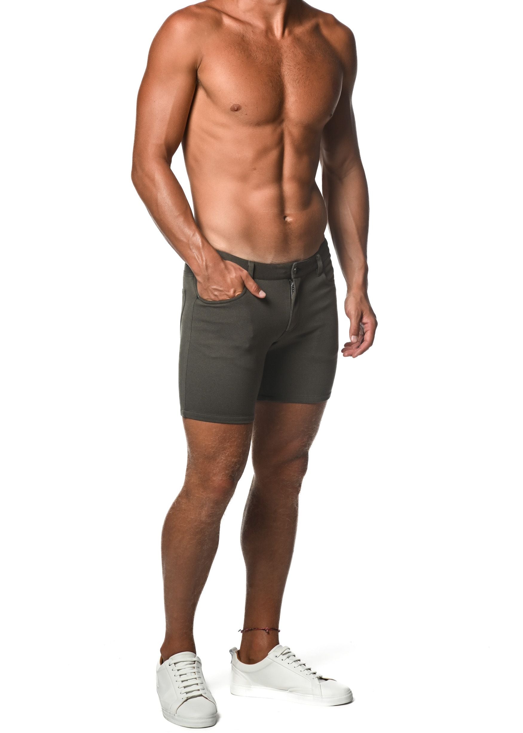 WASHED DENIM STRETCH KNIT SHORT - DealByEthan.gay loves ST33LE