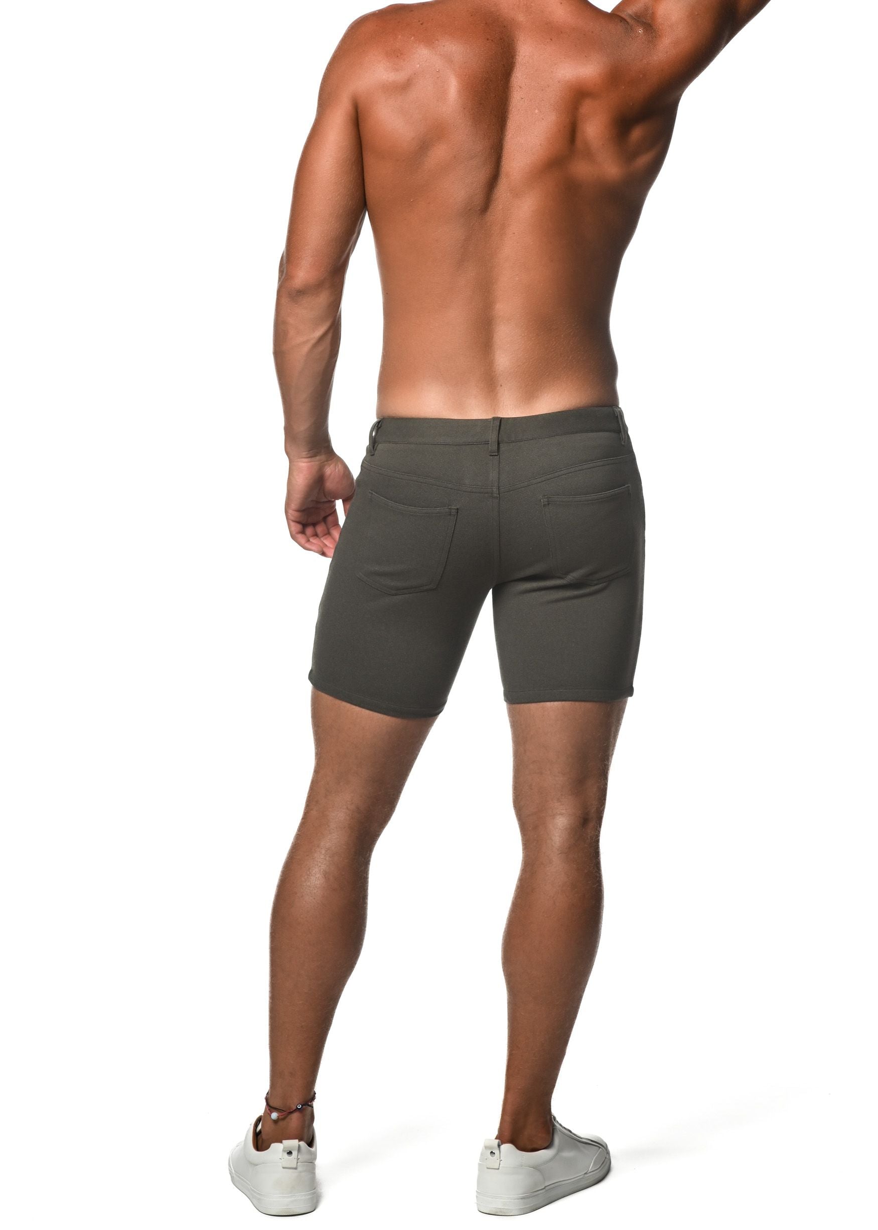 WASHED DENIM STRETCH KNIT SHORT - DealByEthan.gay loves ST33LE