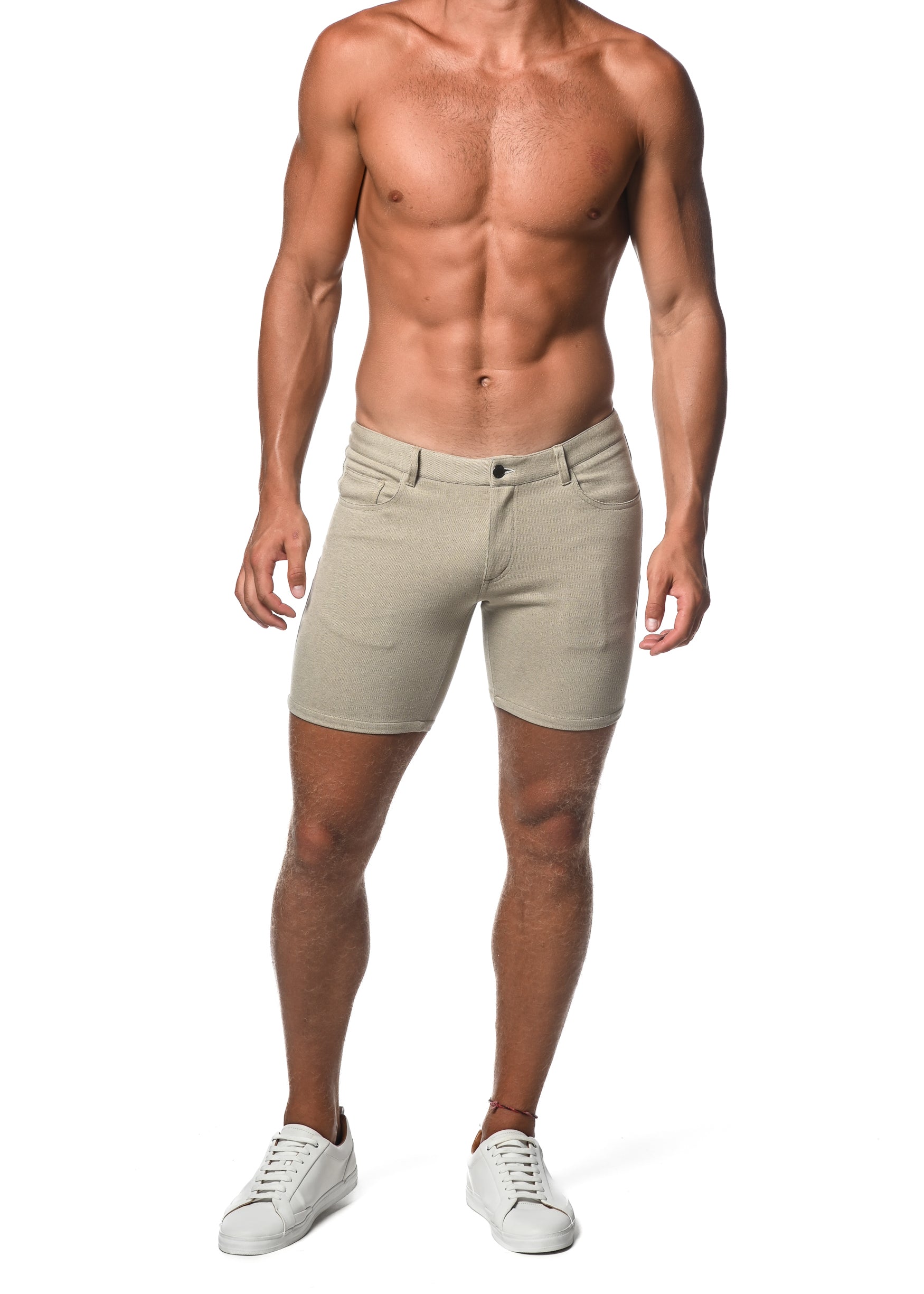 WASHED DENIM STRETCH KNIT SHORT - DealByEthan.gay loves ST33LE