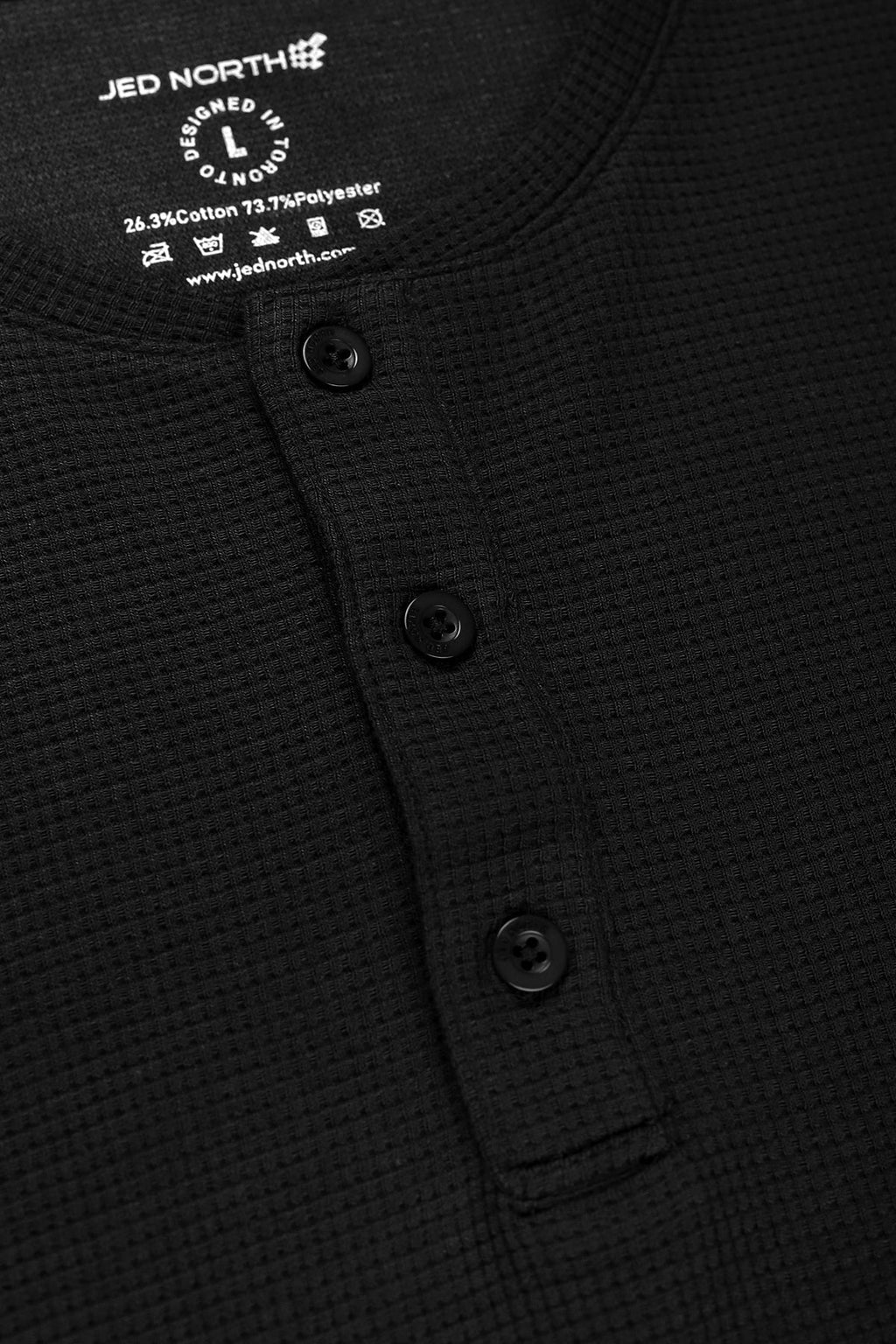 Waffle Henley T-Shirt - Black - DealByEthan.gay loves Jed North