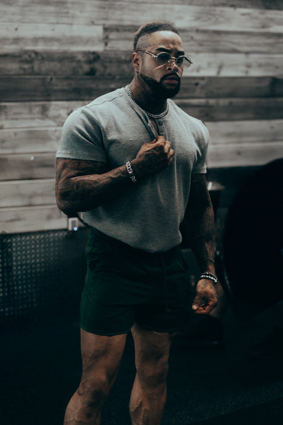 Waffle Henley T-Shirt - Light Gray - DealByEthan.gay loves Jed North