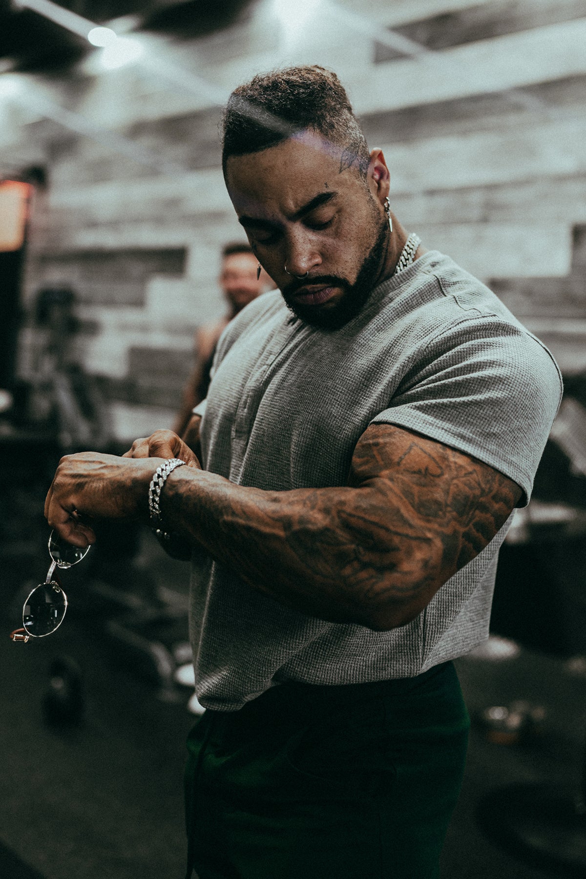 Waffle Henley T-Shirt - Light Gray - DealByEthan.gay loves Jed North