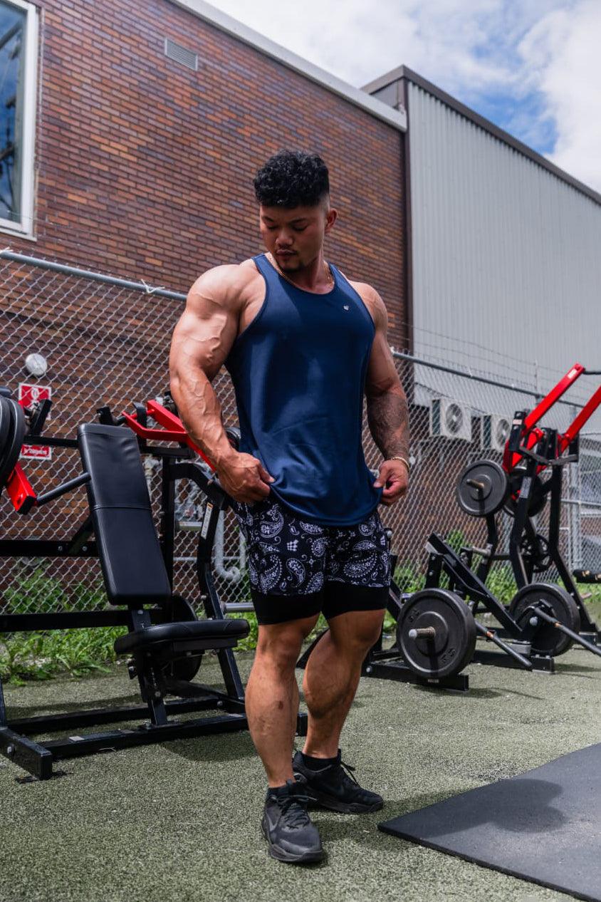Jed North Fast-Dry Bodybuilding Workout Stringer - Marineblau