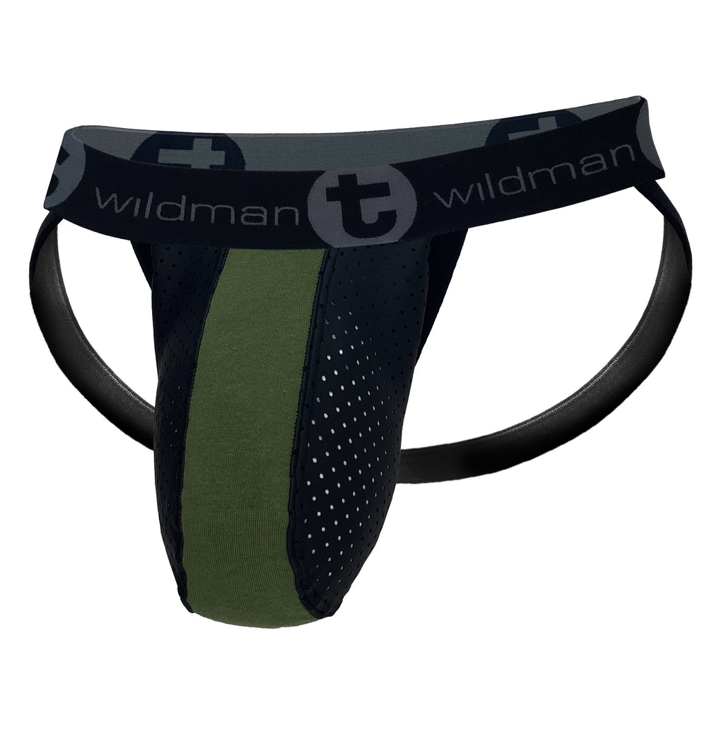 WildmanT Big Boy Pouch Rubber/Cotton Jockstrap Army Green - DealByEthan.gay loves WildmanT
