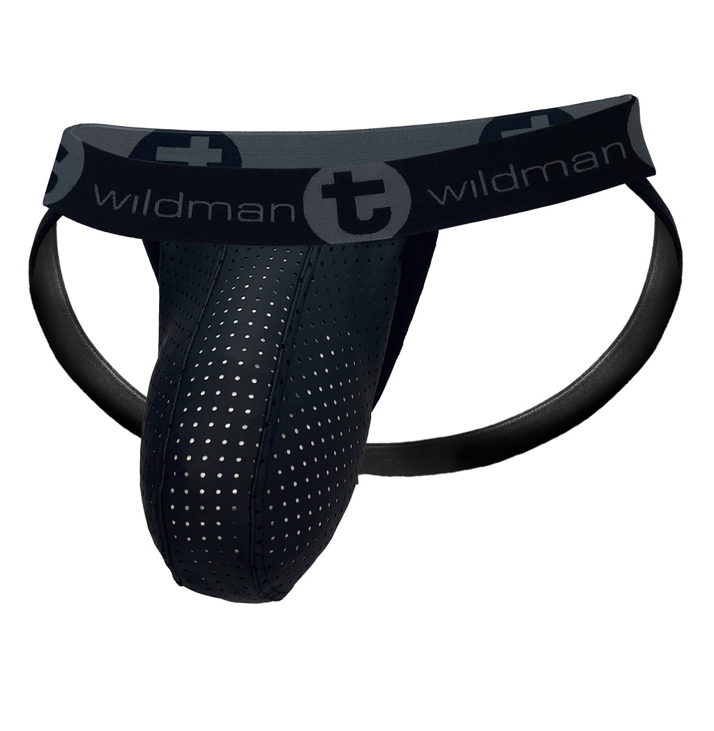 WildmanT Big Boy Pouch Rubber/Cotton Jockstrap Black - DealByEthan.gay loves WildmanT