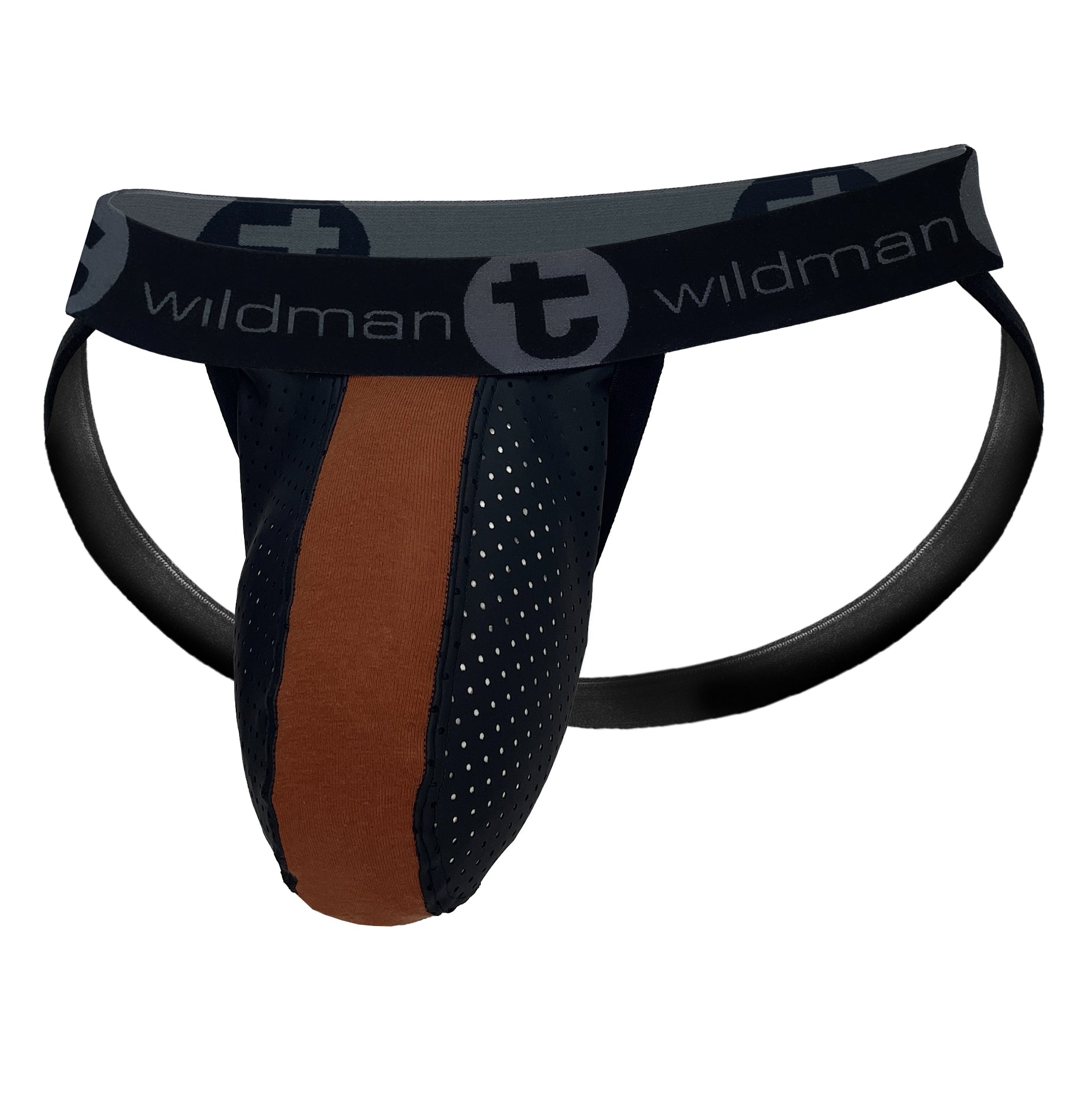WildmanT Big Boy Pouch Rubber/Cotton Jockstrap Brown - DealByEthan.gay loves WildmanT
