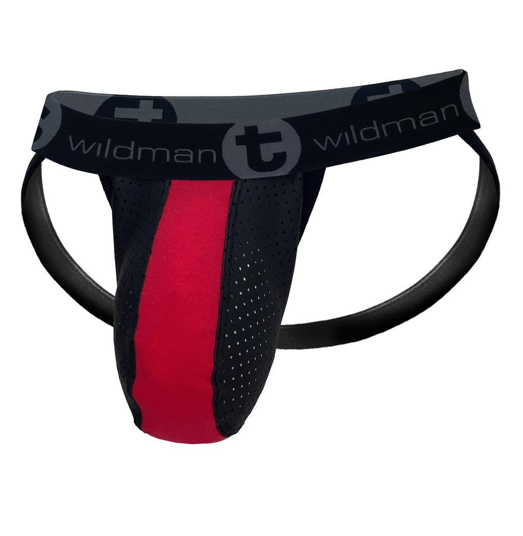 WildmanT Big Boy Pouch Rubber/Cotton Jockstrap Red - DealByEthan.gay loves WildmanT