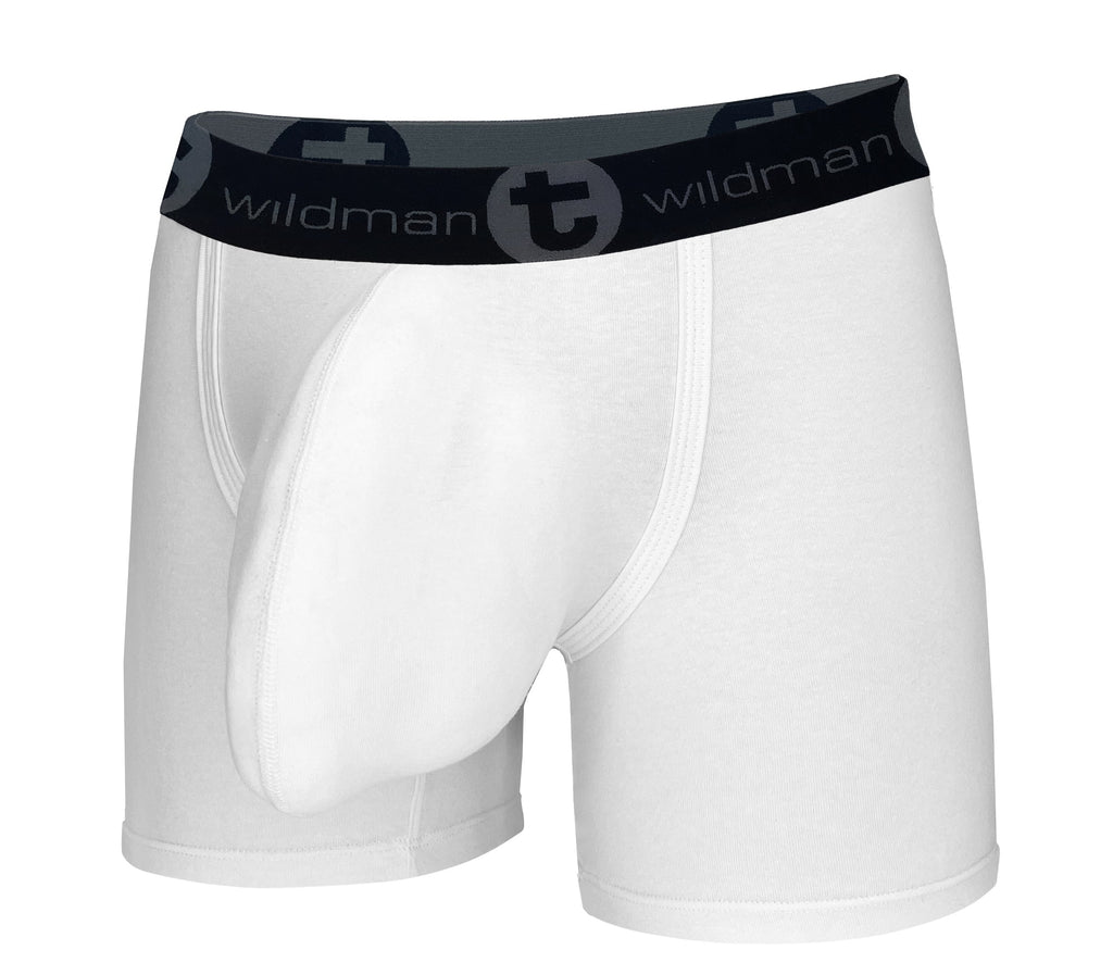WildmanT Boxershorts aus Baumwolle mit Monster Cock-Motiv, Innennaht 12,7 cm, Weiß