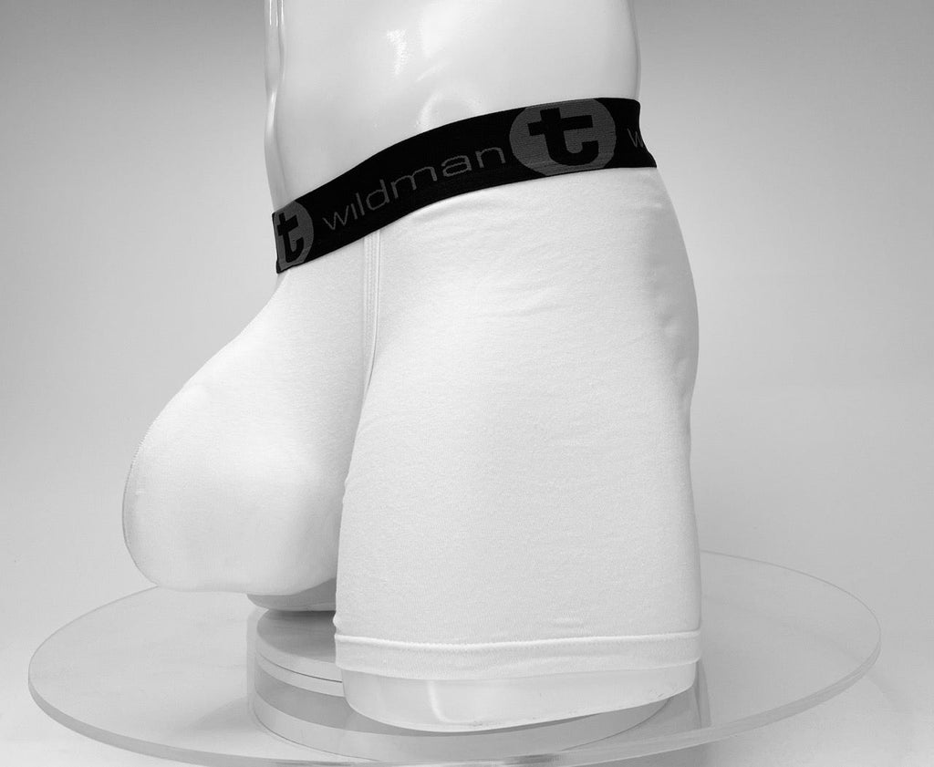 WildmanT Boxershorts aus Baumwolle mit Monster Cock-Motiv, Innennaht 12,7 cm, Weiß