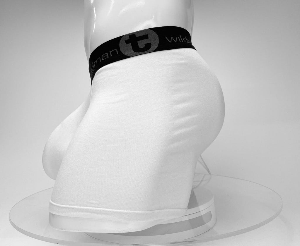 WildmanT Boxershorts aus Baumwolle mit Monster Cock-Motiv, Innennaht 12,7 cm, Weiß