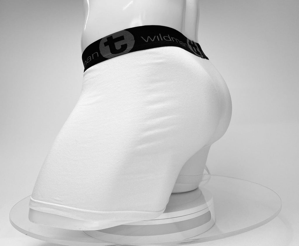 WildmanT Boxershorts aus Baumwolle mit Monster Cock-Motiv, Innennaht 12,7 cm, Weiß