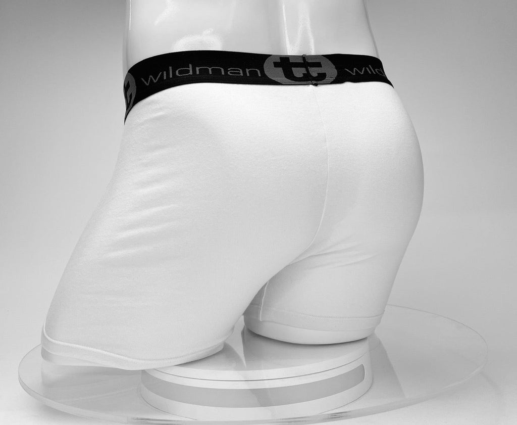 WildmanT Boxershorts aus Baumwolle mit Monster Cock-Motiv, Innennaht 12,7 cm, Weiß