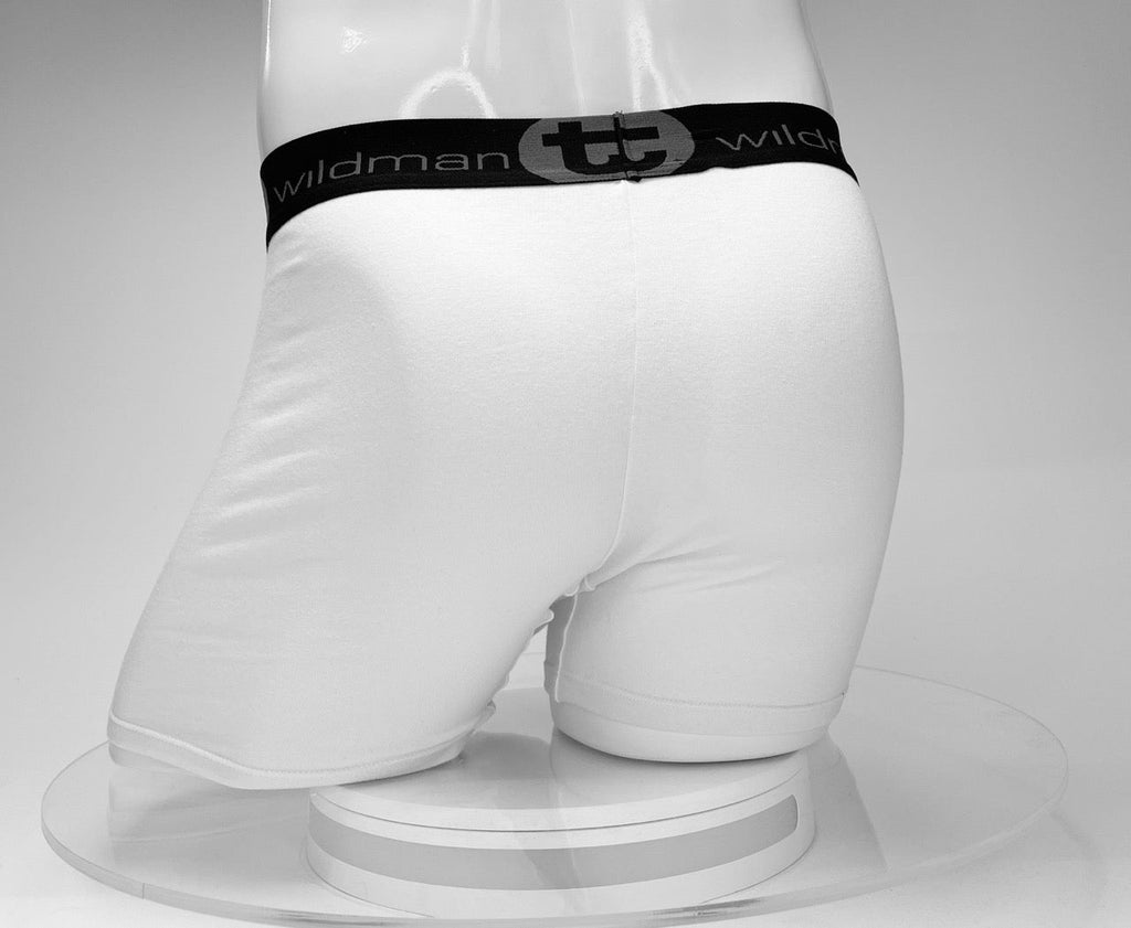WildmanT Boxershorts aus Baumwolle mit Monster Cock-Motiv, Innennaht 12,7 cm, Weiß