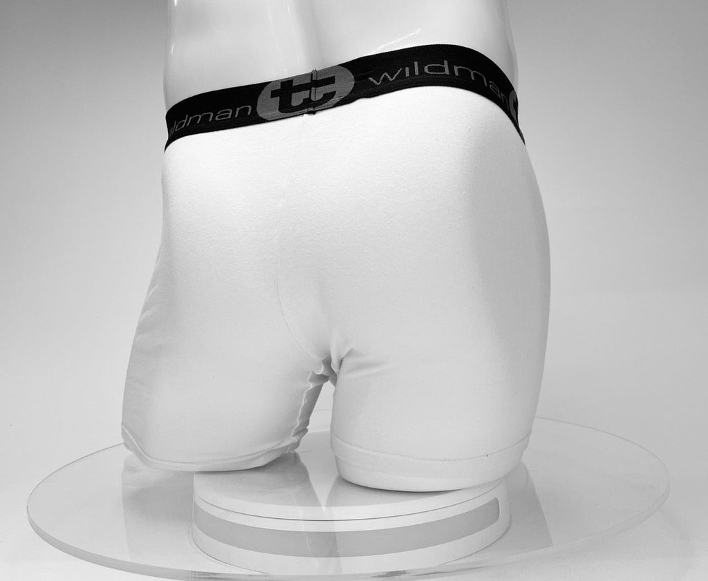 WildmanT Boxershorts aus Baumwolle mit Monster Cock-Motiv, Innennaht 12,7 cm, Weiß