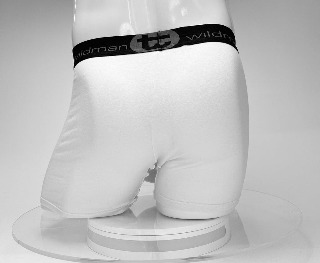 WildmanT Boxershorts aus Baumwolle mit Monster Cock-Motiv, Innennaht 12,7 cm, Weiß