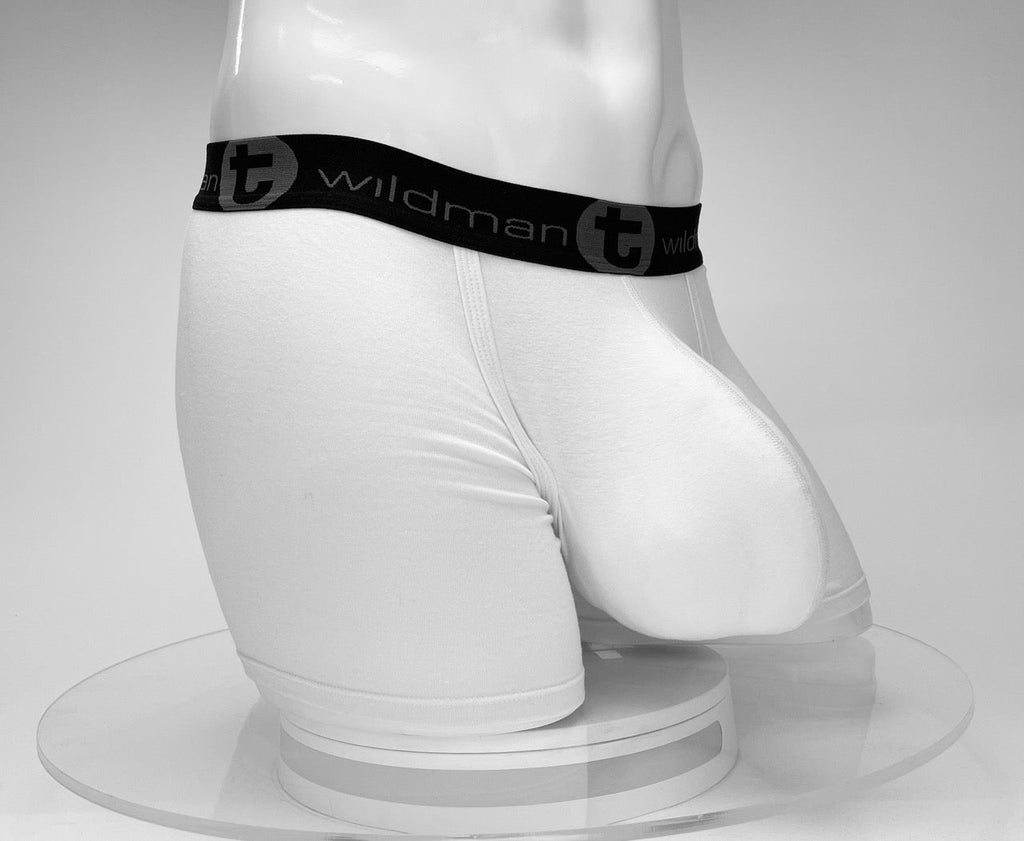 WildmanT Boxershorts aus Baumwolle mit Monster Cock-Motiv, Innennaht 12,7 cm, Weiß