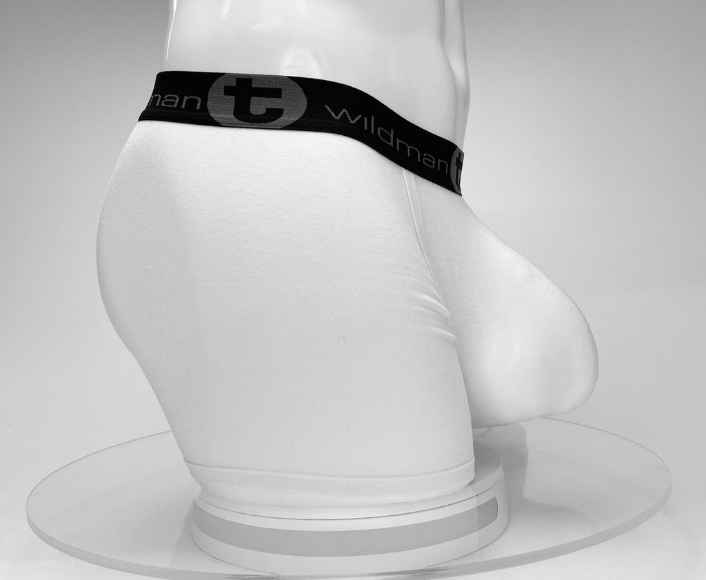 WildmanT Boxershorts aus Baumwolle mit Monster Cock-Motiv, Innennaht 12,7 cm, Weiß