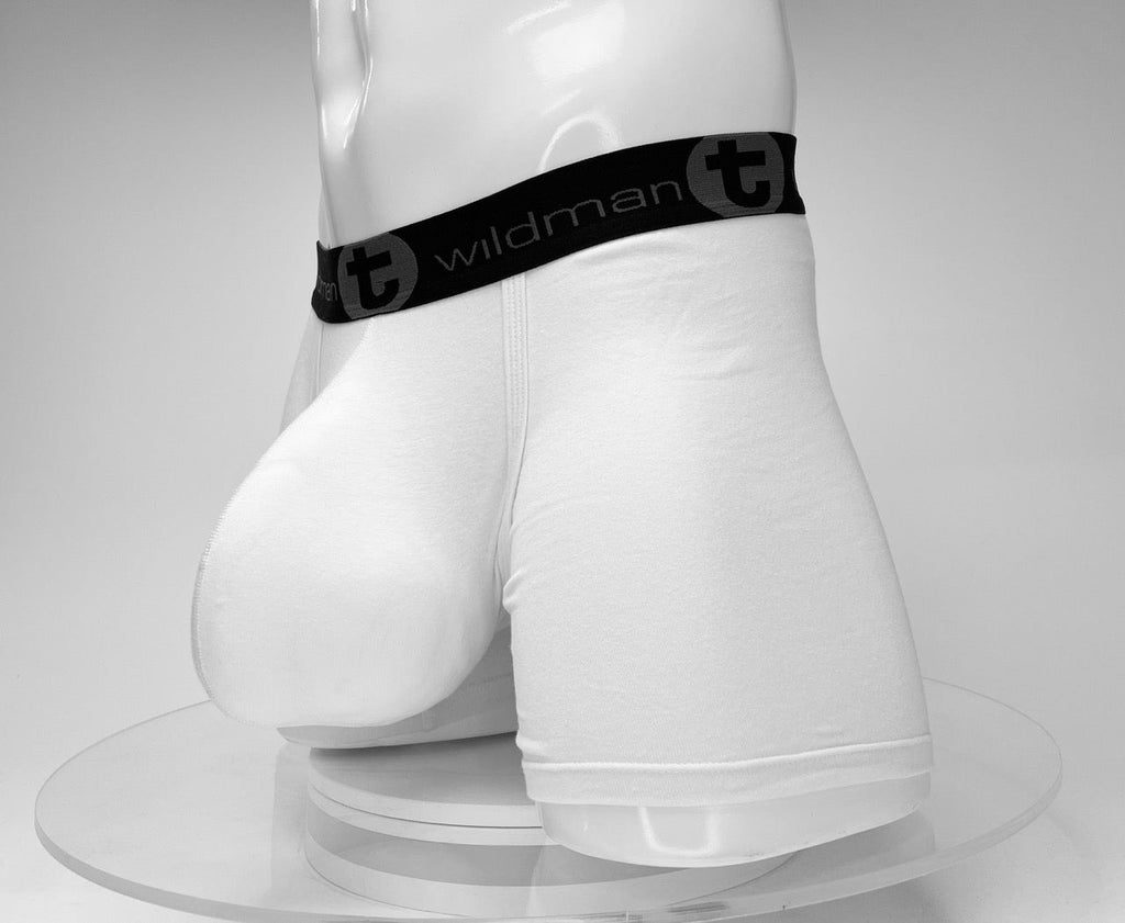 WildmanT Boxershorts aus Baumwolle mit Monster Cock-Motiv, Innennaht 12,7 cm, Weiß