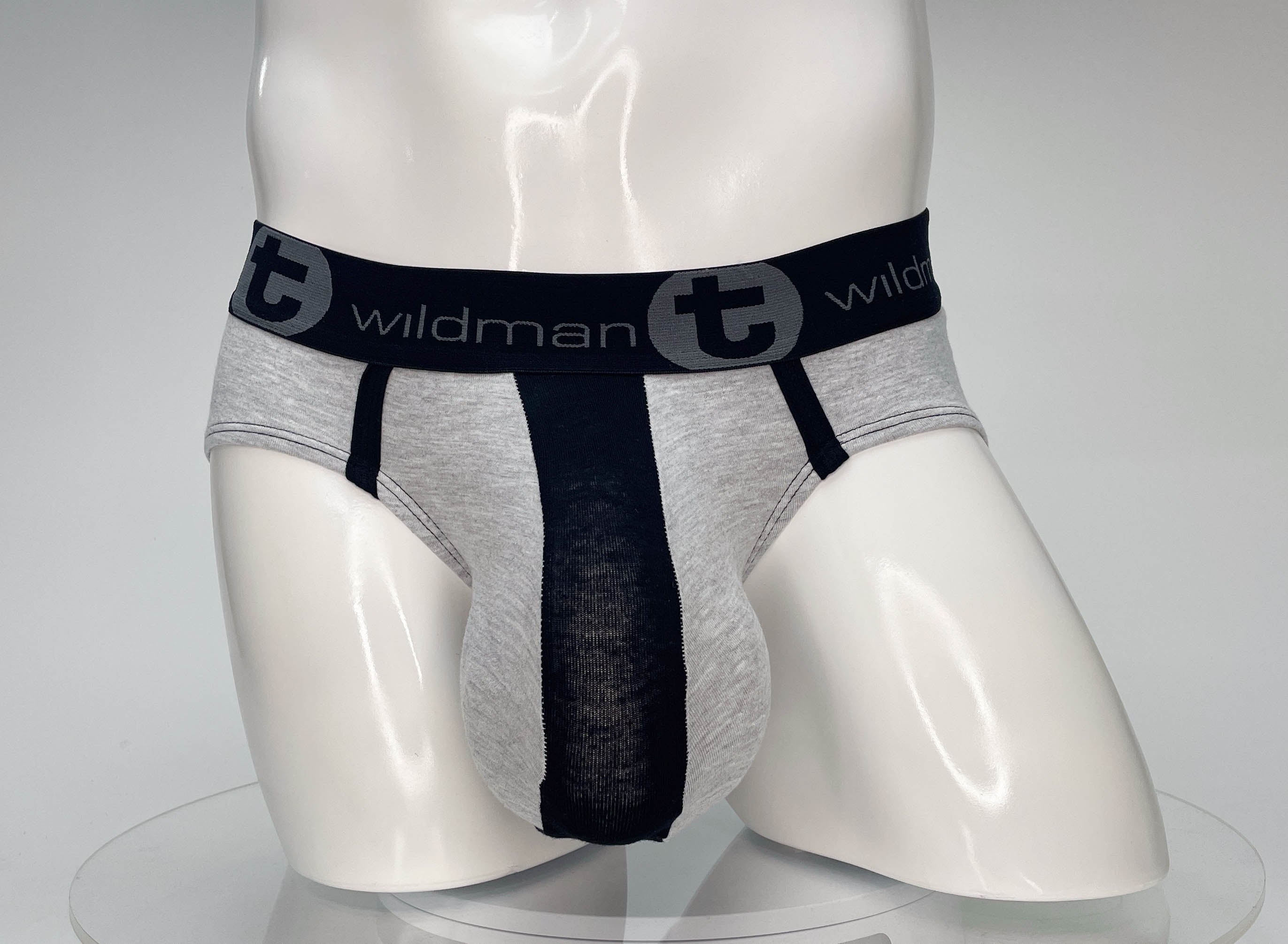 Braguita de algodón WildmanT Monster Cock negra y gris