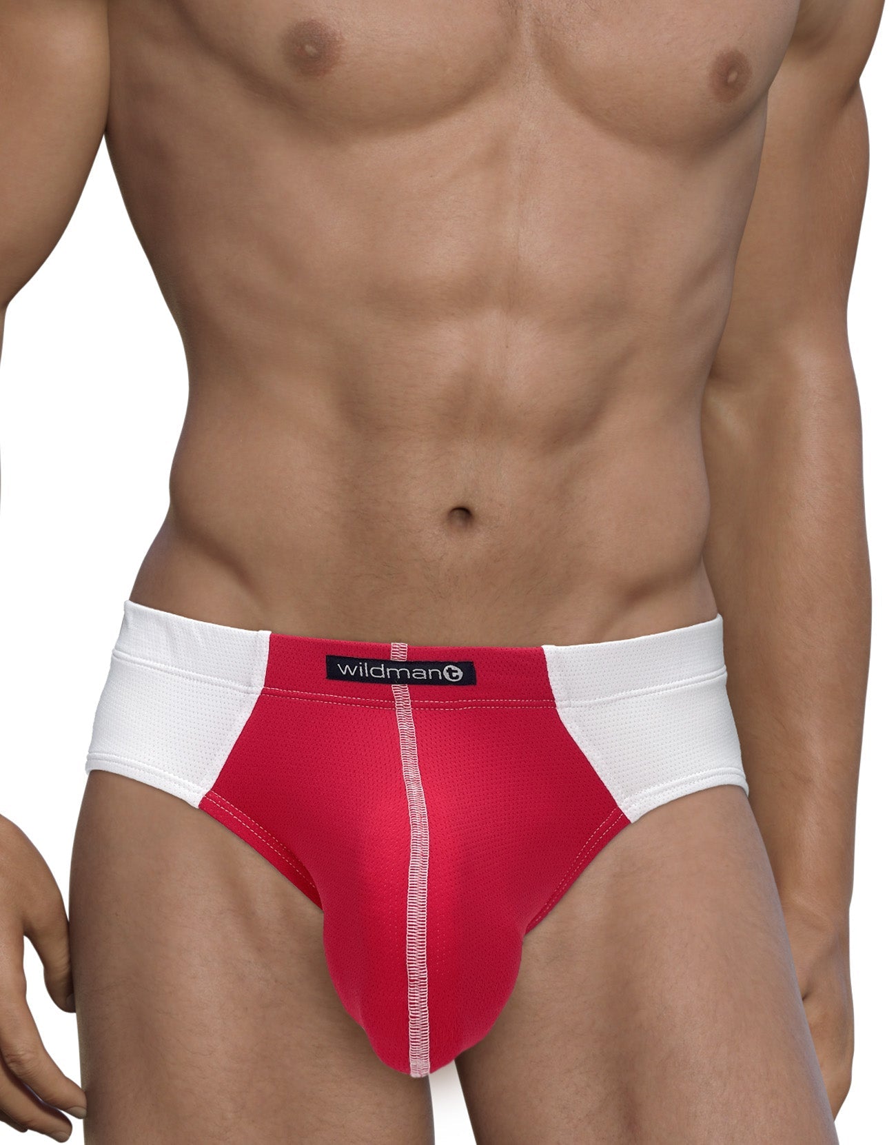 WildmanT Mesh Brief White and Red - DealByEthan.gay loves WildmanT