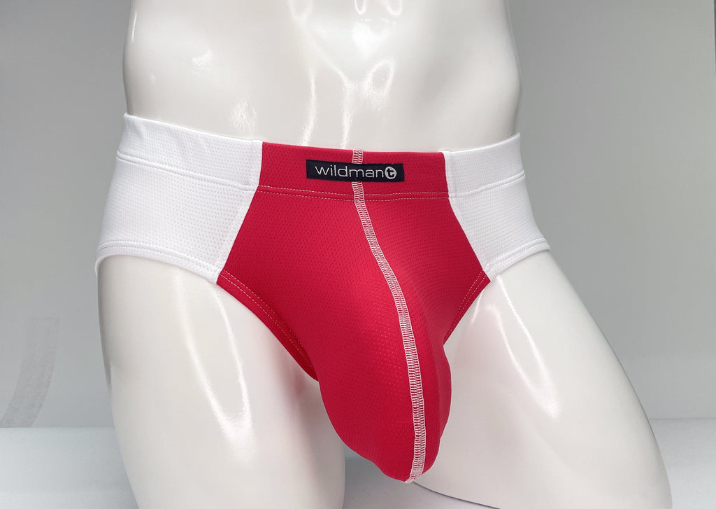 WildmanT Mesh Brief White and Red - DealByEthan.gay loves WildmanT