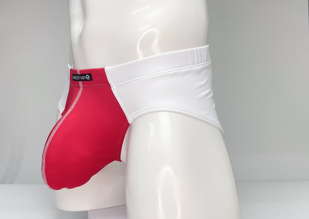 WildmanT Mesh Brief White and Red - DealByEthan.gay loves WildmanT