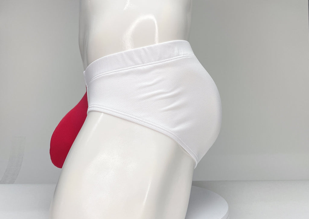 WildmanT Mesh Brief White and Red - DealByEthan.gay loves WildmanT