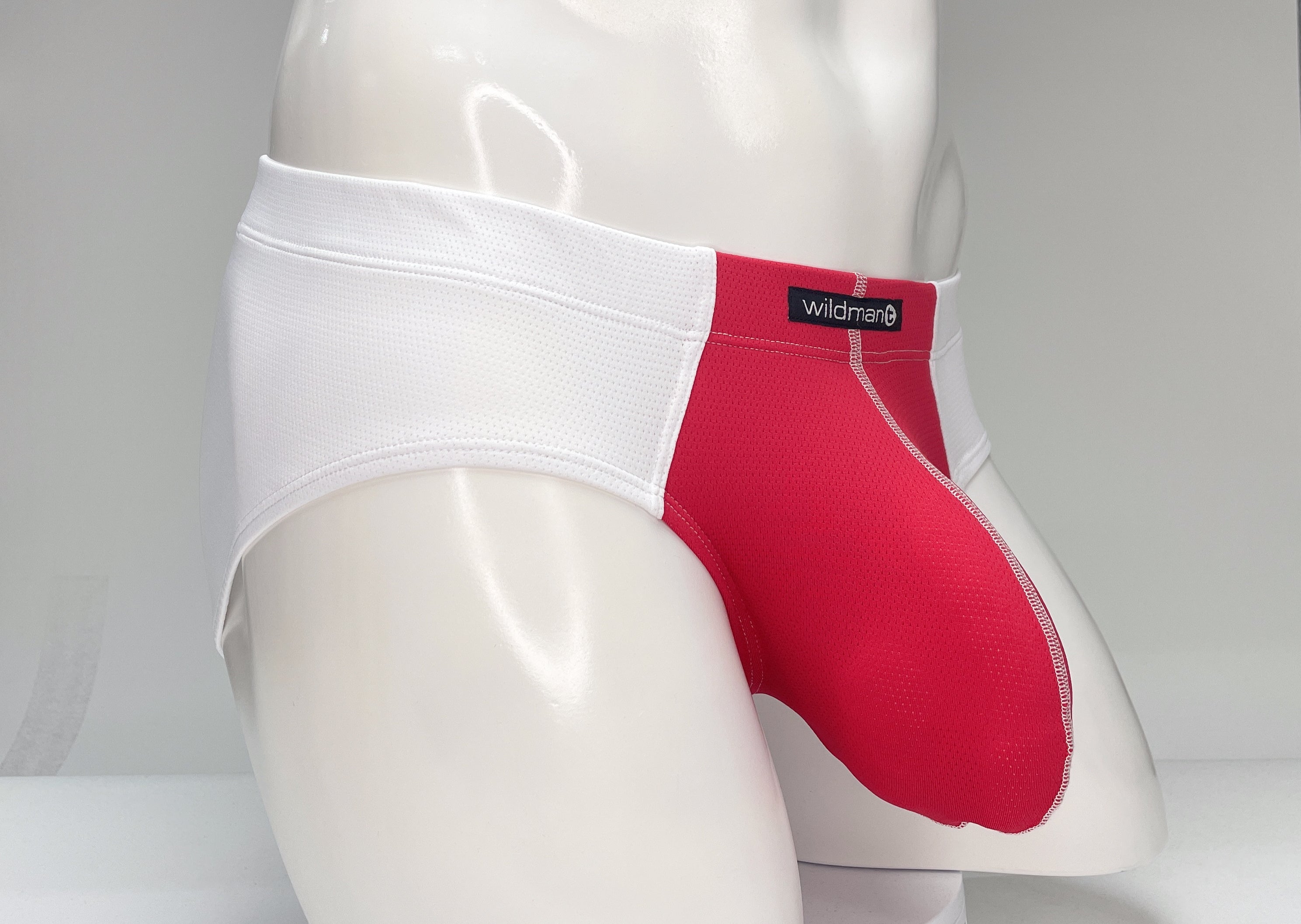 WildmanT Mesh Brief White and Red - DealByEthan.gay loves WildmanT