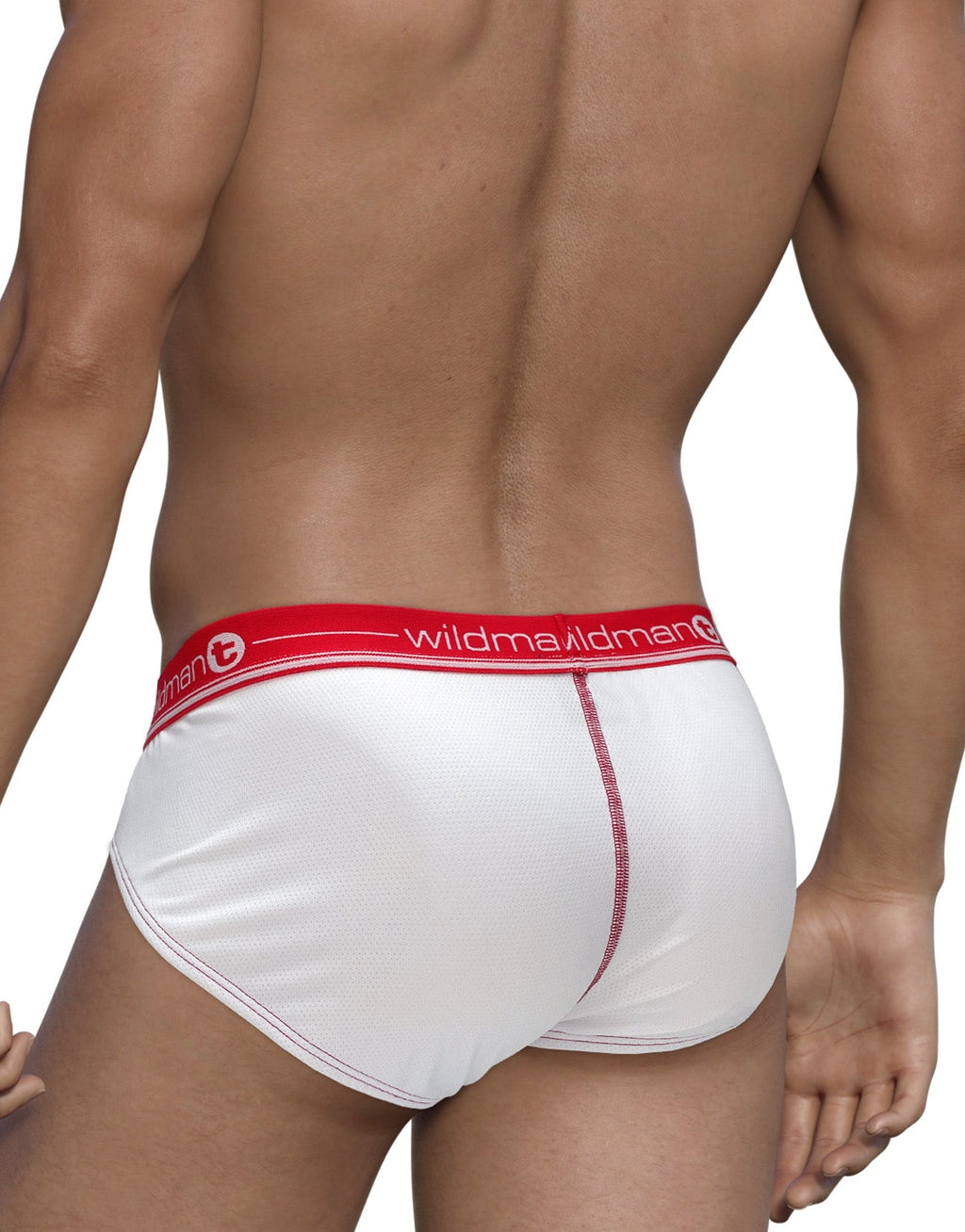 WildmanT Mesh Brief White and Red - DealByEthan.gay loves WildmanT